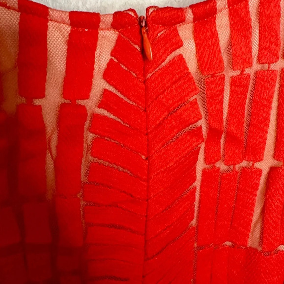 Tea & Cup red mini dress lace cutout sz Medium - Picture 6 of 8